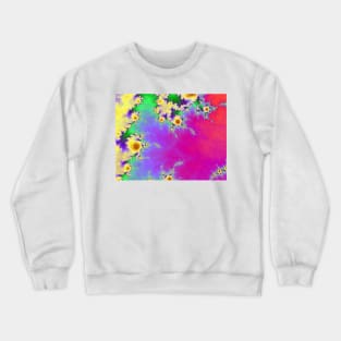 Yellow Fractal Floral Pattern Crewneck Sweatshirt